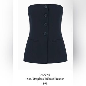 Aligne Black Strapless Bustier NWT Size UK 14 EU 42